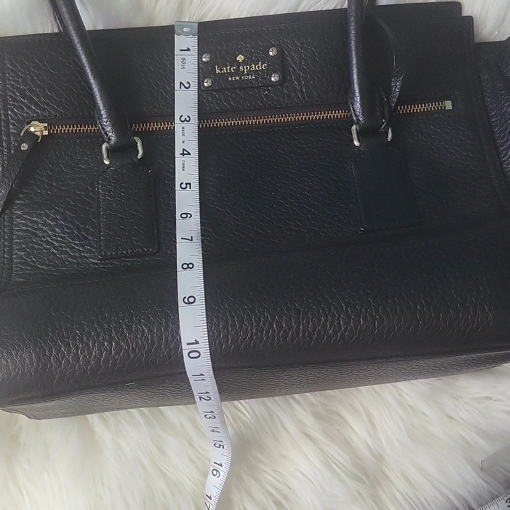 Kate Spade Black Pebbled Leather Southport Avenue Oden Tote Handbag Bag